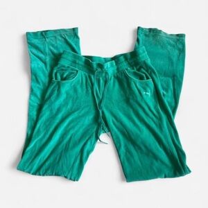 Y2K Puma Green Velvet Joggers